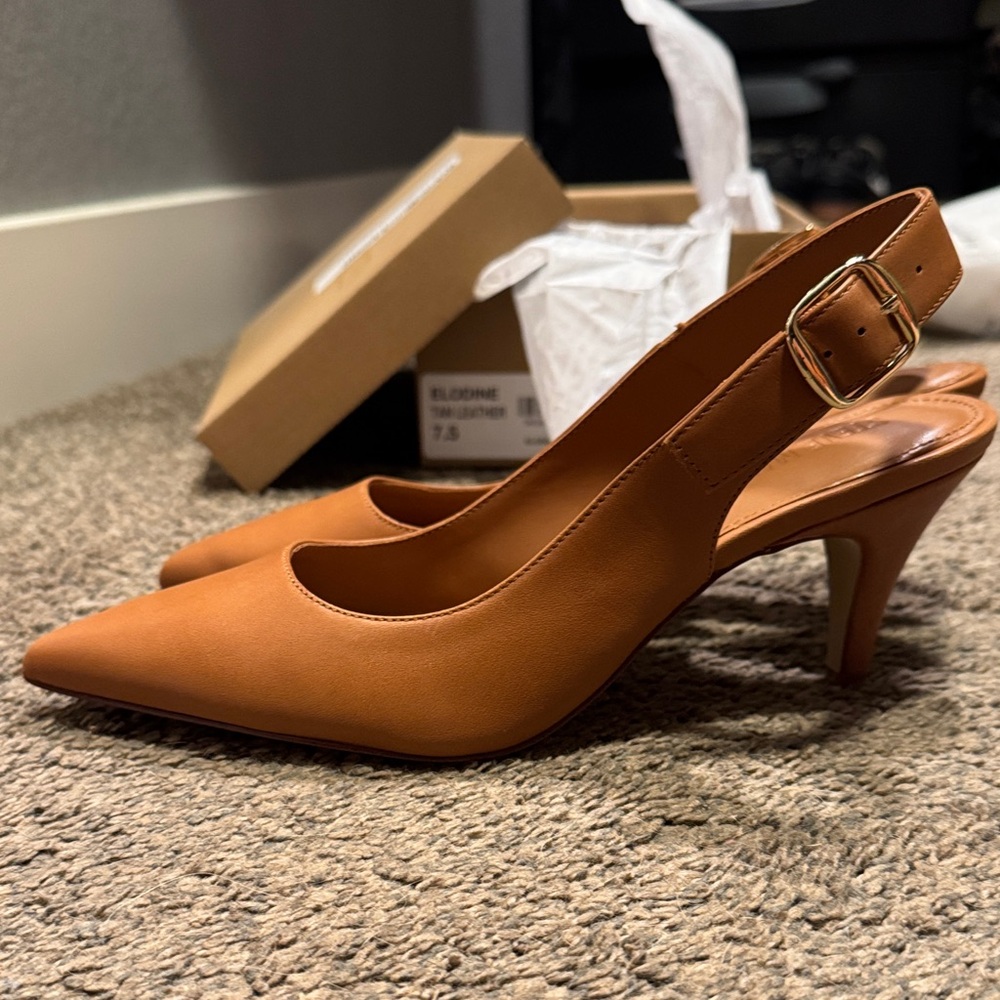 Steve Madden Elodine Tan Leather heels 7.5